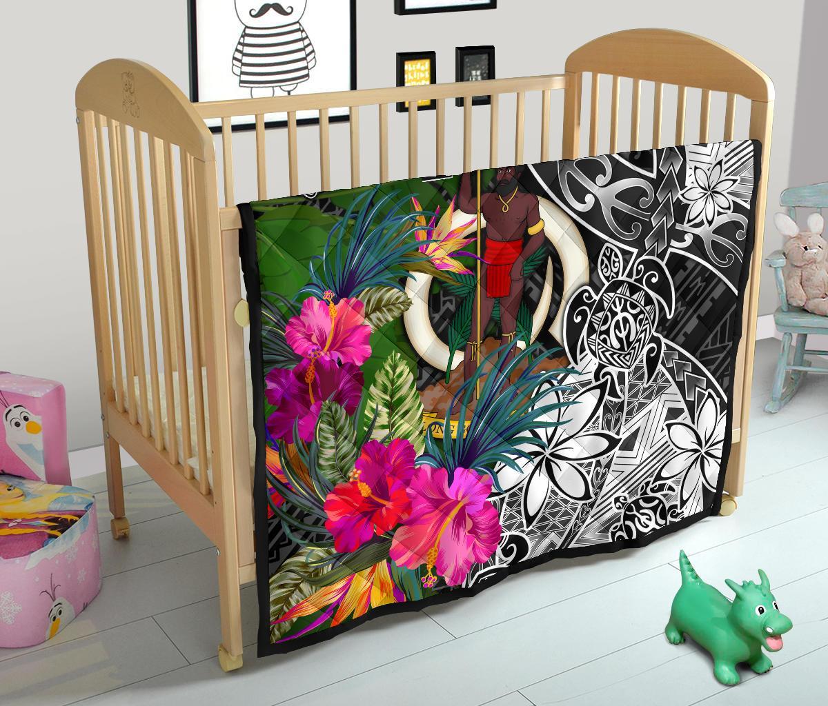 Vanuatu Premium Quilt - Turtle Plumeria Banana Leaf - Polynesian Pride