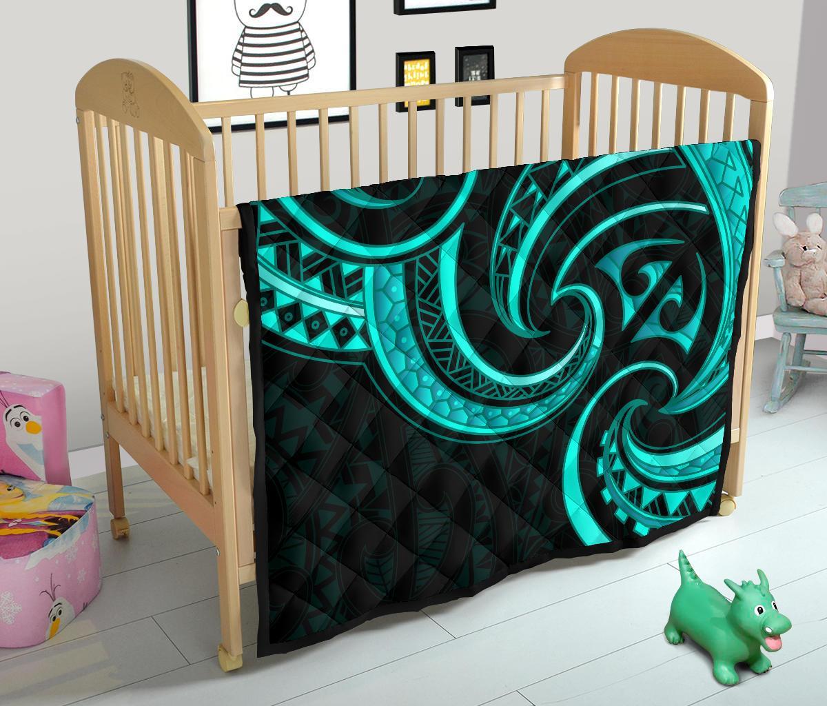 New Zealand Maori Mangopare Premium Quilt Polynesian - Turquoise - Polynesian Pride
