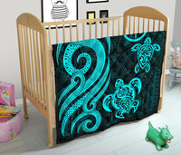 Hawaii Premium Quilt - Turquoise Tentacle Turtle - Polynesian Pride