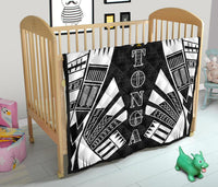 Tonga Premium Quilt - Tonga Coat Of Arms Polynesian White Tattoo (Black) - Polynesian Pride