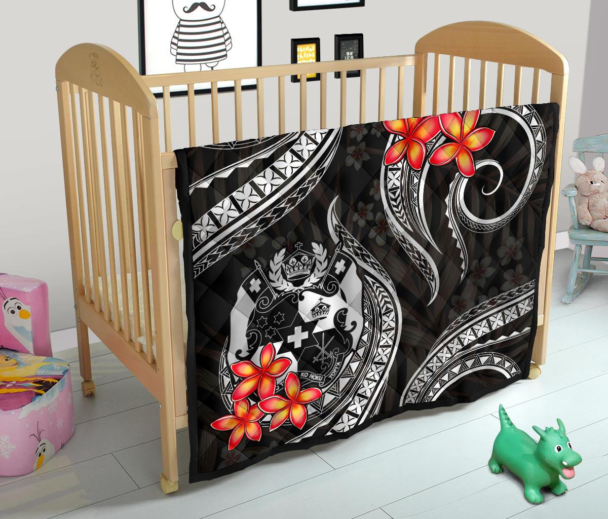 Tonga Polynesian Premium Quilt - White Plumeria - Polynesian Pride