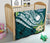 Nauru Polynesian Premium Quilt - Summer Plumeria (Turquoise) - Polynesian Pride