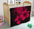 Hawaii Hibiscus Premium Quilt - Turtle Map - Calico Red - Polynesian Pride