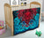 Hawaii Polynesian Premium Quilt - Hawaiian Red Tiki Face (Black Torquoise) - Polynesian Pride