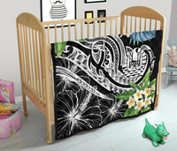 Tahiti Polynesian Premium Quilt - Summer Plumeria (Black) - Polynesian Pride