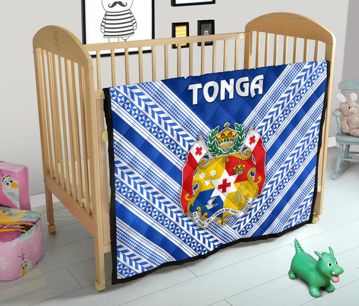 Mate Ma'a Tonga Rugby Premium Quilt Polynesian Creative Style - Blue - Polynesian Pride