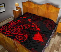 Turtle Hibiscus Map Red Premium Quilt - Polynesian Pride