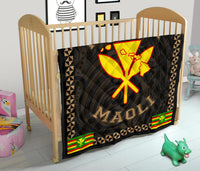 Kanaka Maoli Flag Polynesian Premium Quilt Gold - Love Style - Polynesian Pride