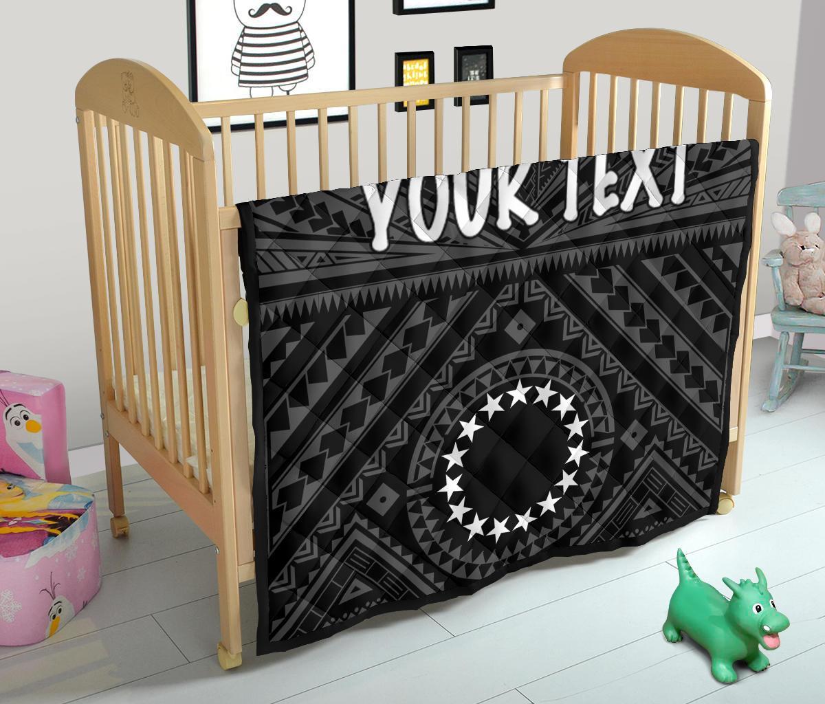 Cook Island Personalised Premium Quilt - Seal With Polynesian Tattoo Style ( Black) - Polynesian Pride