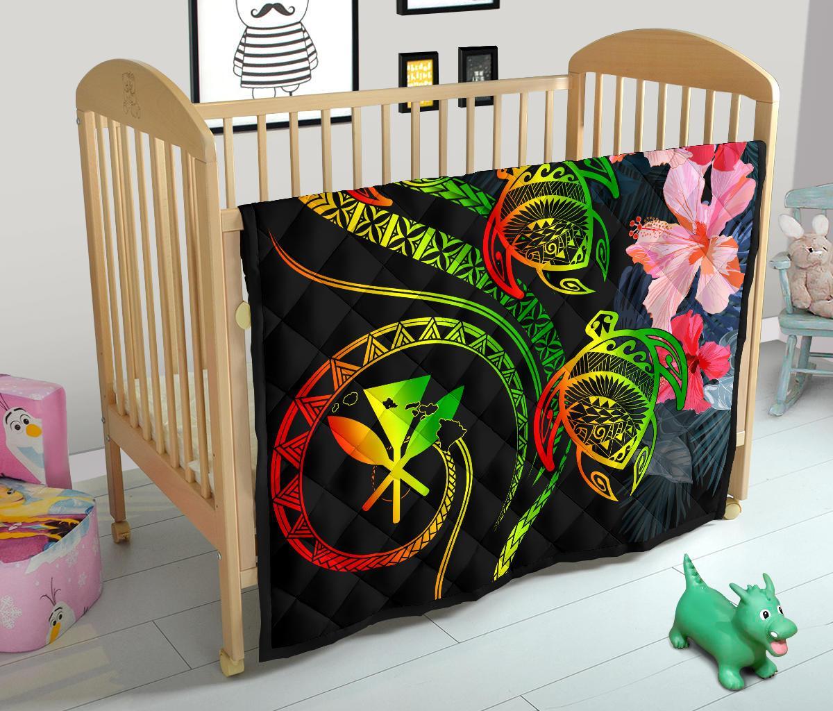 Hawaii Turtle Polynesian Tropical Premium Quilt - Cora Style Reggae - Polynesian Pride