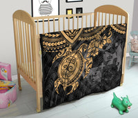 Tonga Polynesian Premium Quilts - Tonga Coat Of Arms & Golden Turtle Hibiscus - Polynesian Pride
