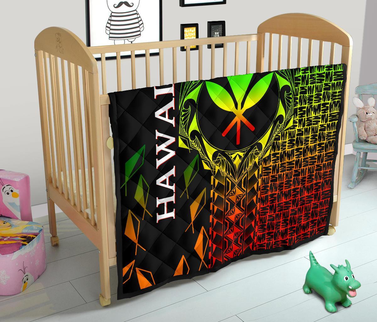 Hawaii Premium Quilt - Kanaka Maoli Rocket Style (Reggae) - Polynesian Pride