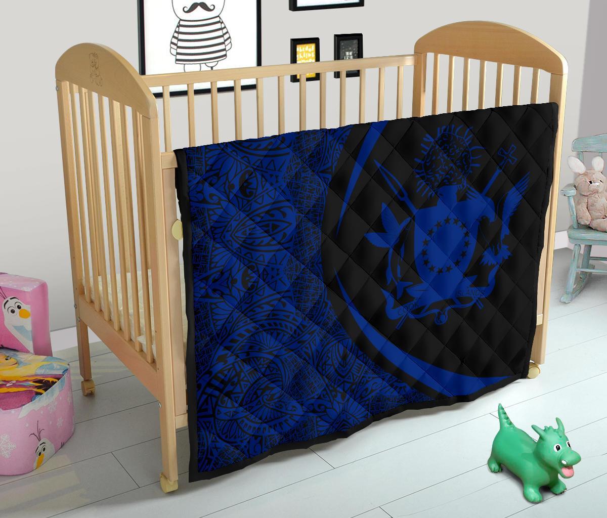 Cook Islands Coat Of Arms Polynesian Premium Quilt - Circle Style - 04 - Polynesian Pride