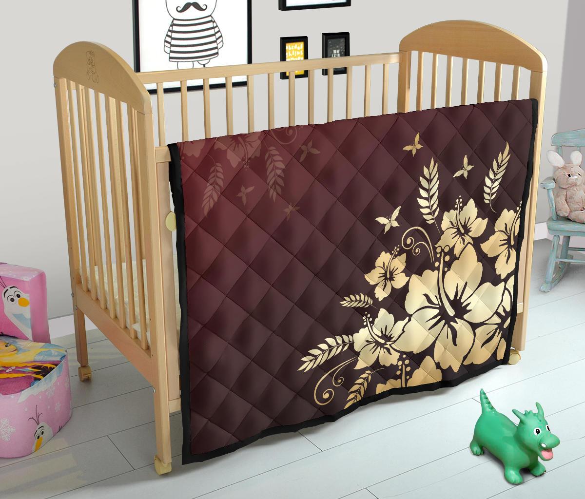 Golden Hibiscus Premium Quilt - Polynesian Pride