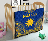 Nauru Premium Quilt - Nauru Flag Polynesian Chief Blue Version - Polynesian Pride