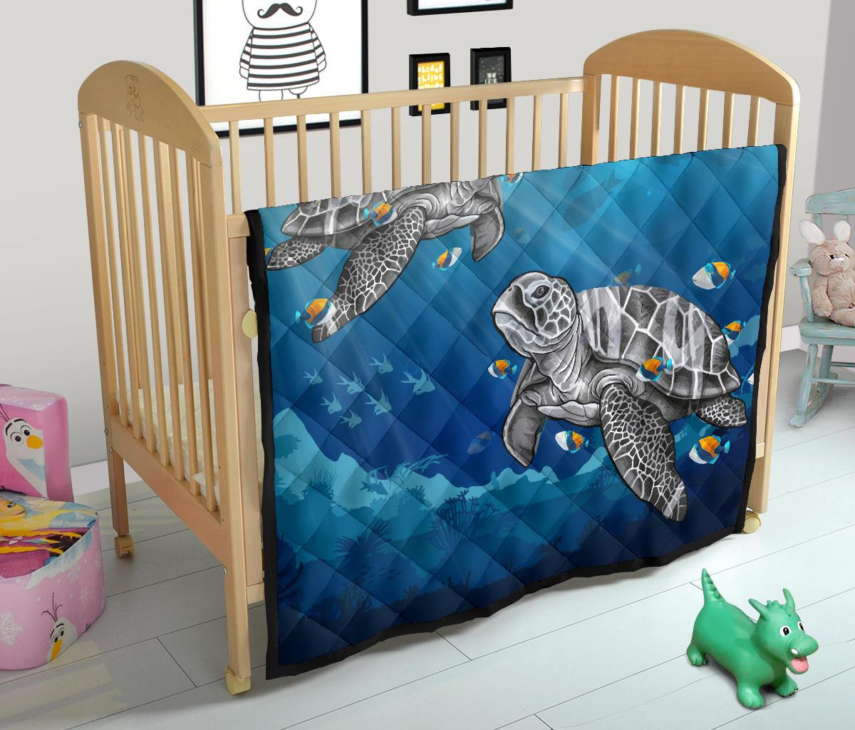 Turtle And Humuhumunukunukuapua'a Premium Quilt - Polynesian Pride