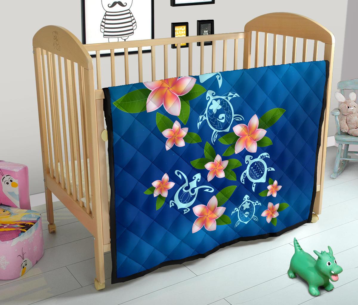Turtle Polynesian Plumeria Premium Quilt - Polynesian Pride