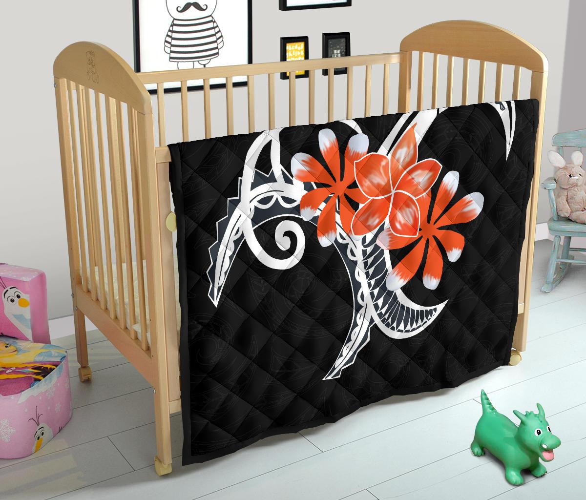 Plumeria Polynesia Orange Premium Quilt - Polynesian Pride