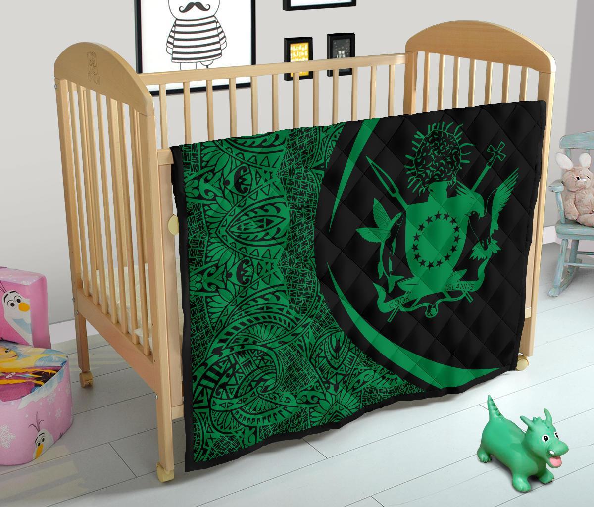 Cook Islands Coat Of Arms Polynesian Premium Quilt - Circle Style - 08 - Polynesian Pride