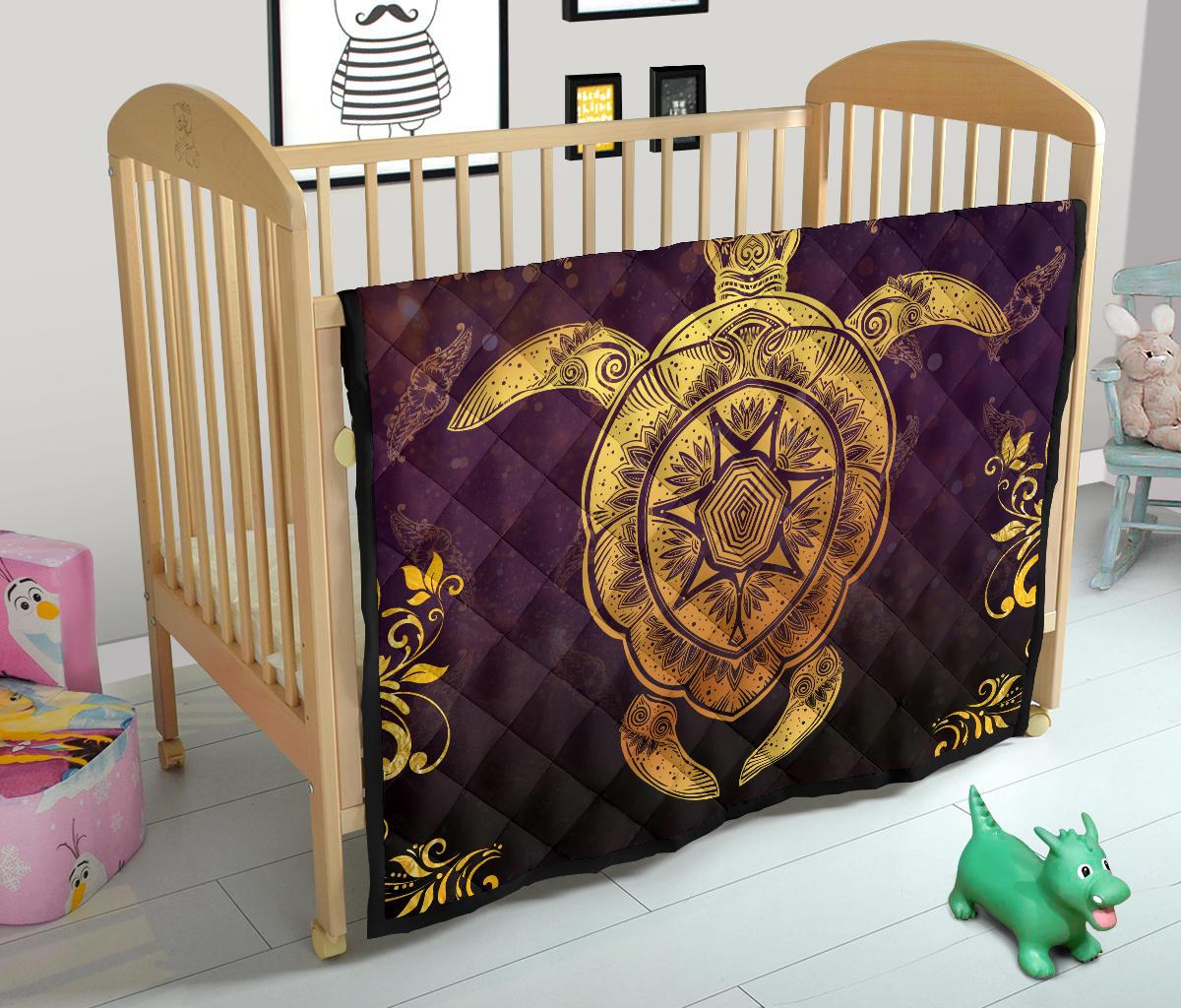 Turtle Golden Royal Premium Quilt - Polynesian Pride