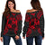 Tonga Polynesian Shoulder Sweater Map Red Red - Polynesian Pride