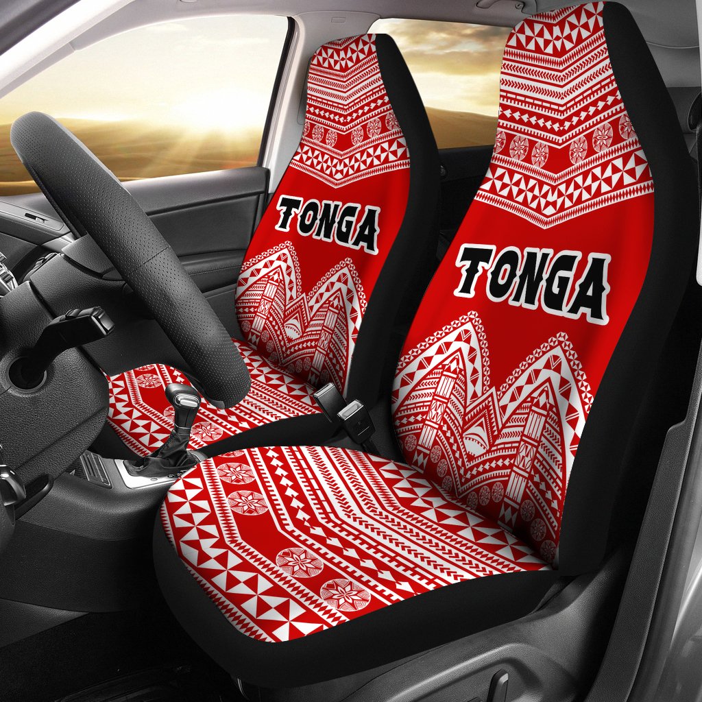 Tonga Polynesian Tribal Pattern Car Seat Covers Universal Fit Red - Polynesian Pride