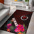 Hawaii Area Rug - Kanaka Maoli With Hibiscus On Polynesian Patterns (RED) - Polynesian Pride