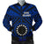 Cook Island Men's Bomber Jacket - Seal With Polynesian Tattoo Style ( Blue) Blue - Polynesian Pride