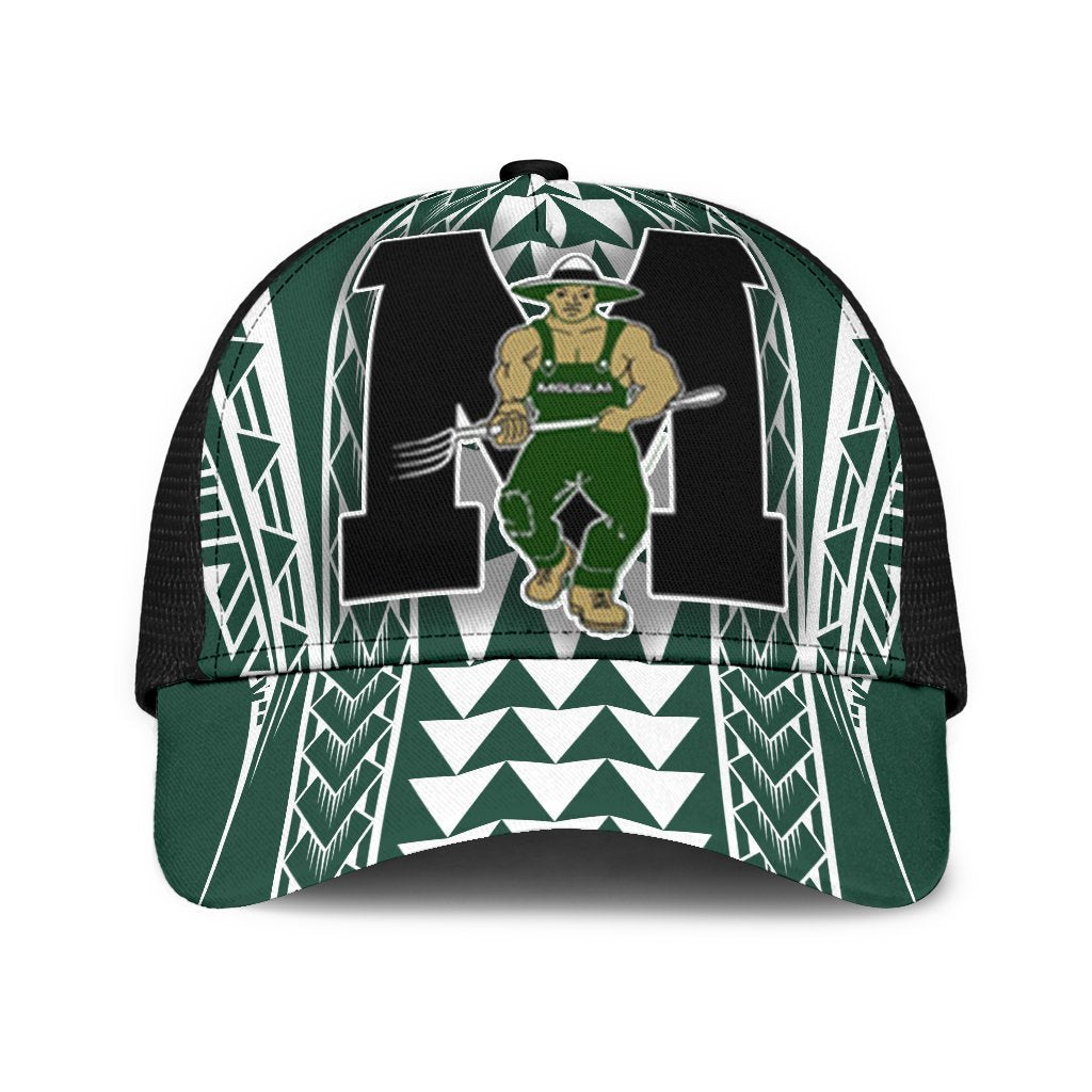 Hawaii - Molokai High Mesh Back Cap - AH Mesh Back Cap Universal Fit Green - Polynesian Pride