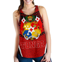 Tonga Polynesian Women's Racerback Tank - Red Pattern - Polynesian Pride