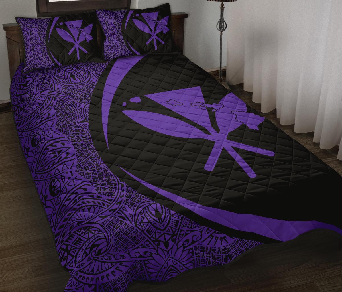 Hawaii Kanaka Polynesian Quilt Bed Set - Circle Style Purple - Polynesian Pride