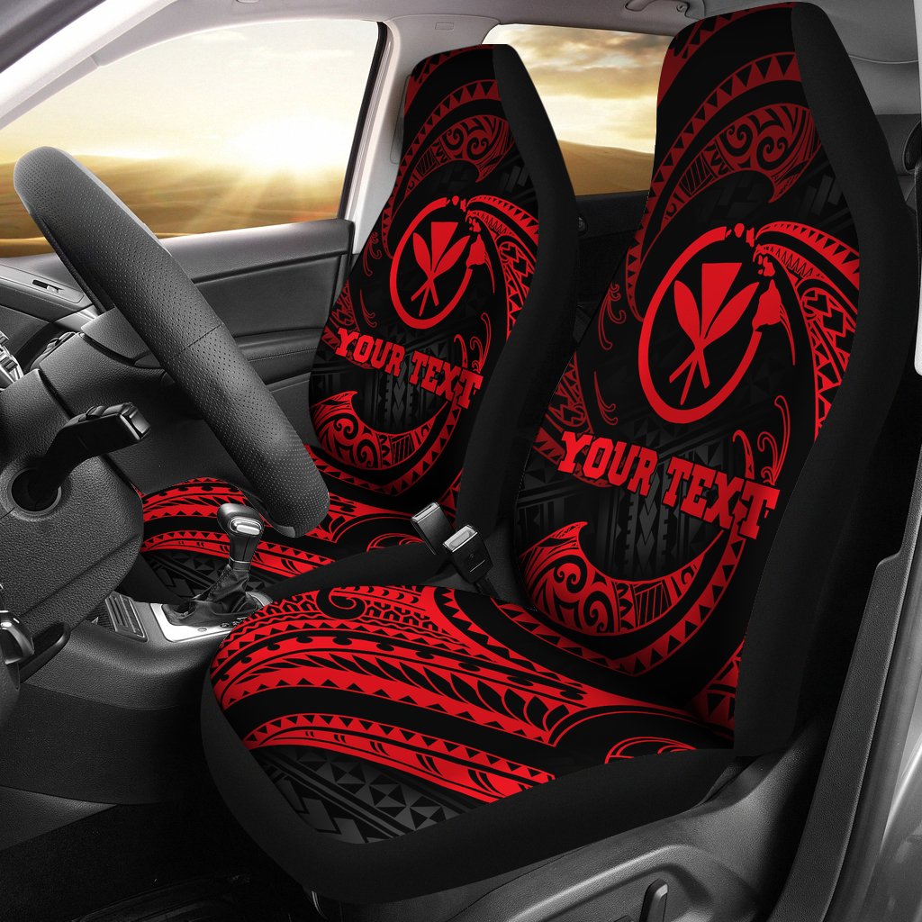 Hawaii Polynesian Custom Personalised Car Seat Covers - Red Tribal Wave Universal Fit Red - Polynesian Pride