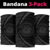 Hawaiian Bandana Coat Of Arm Polynesian Bandana 3-Pack - Circle Style Gray - Polynesian Pride
