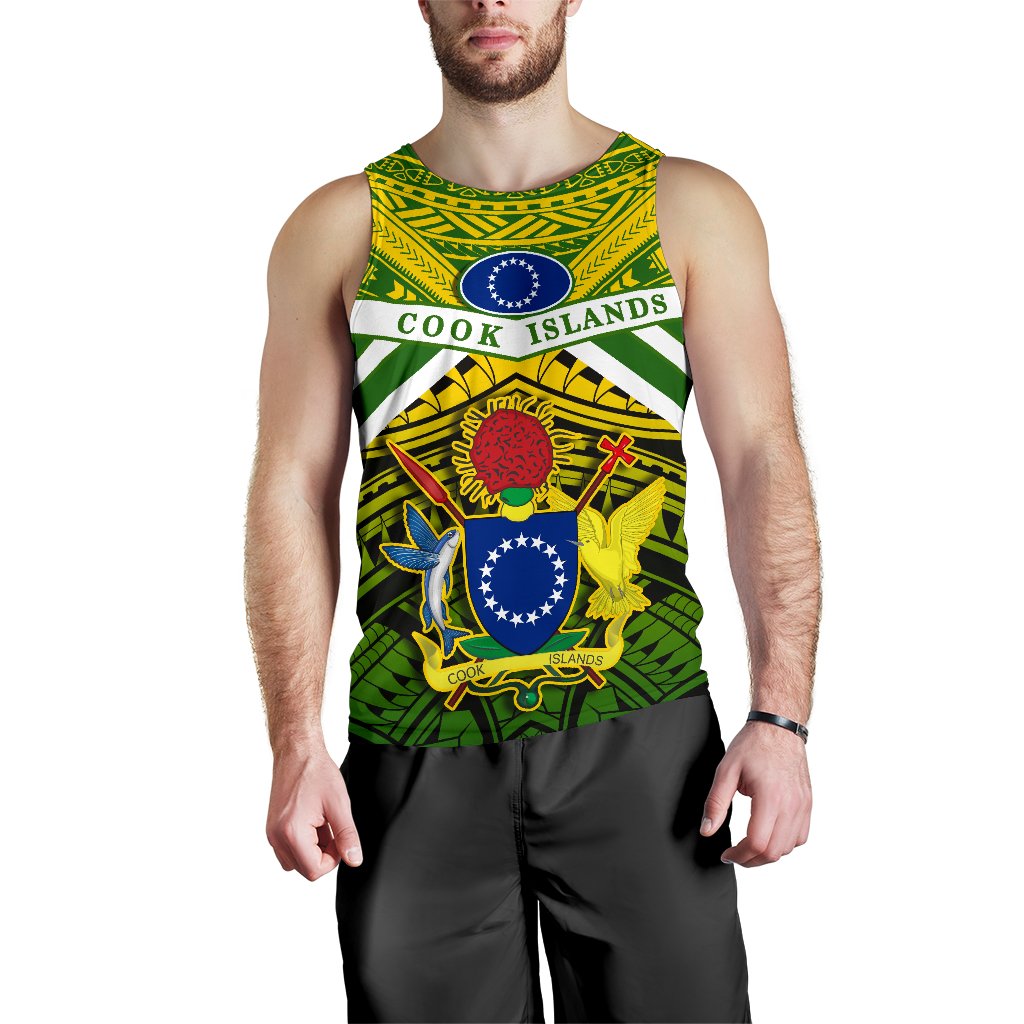Cook Islands Rugby Men Tank Top Spirit Green - Polynesian Pride