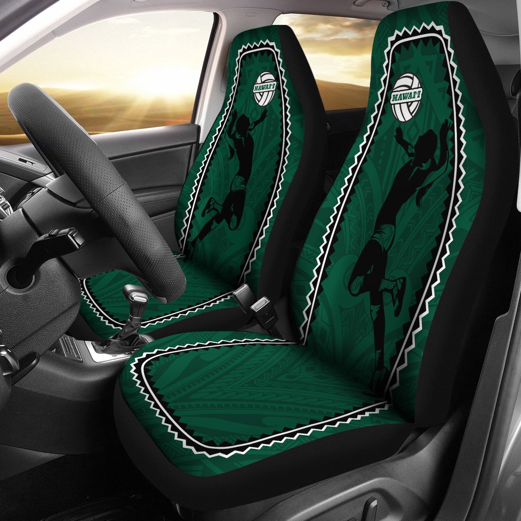 Polynesian Hawaii Women's Volleyball Team Supporter Car Seat Covers Universal Fit Green - Polynesian Pride