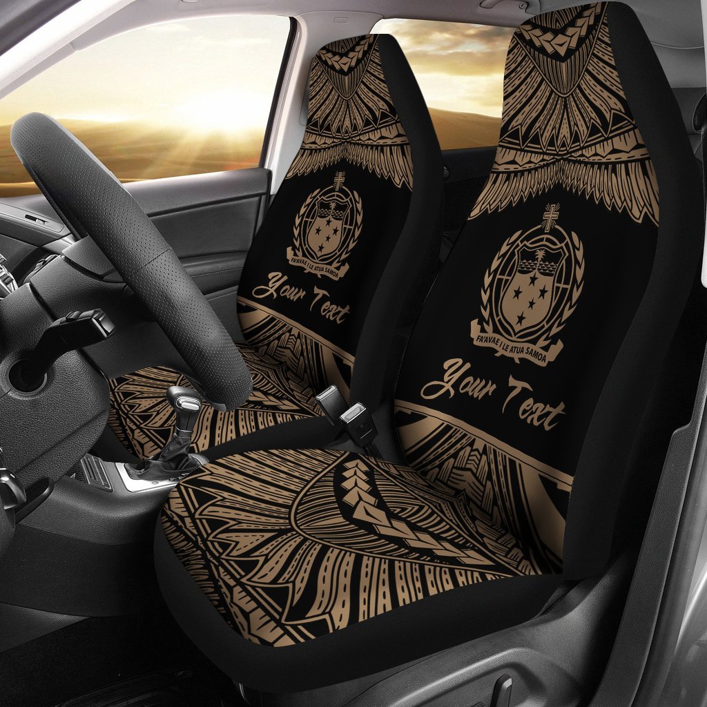 Samoa Polynesian Custom Personalised Peisonalised Car Seat Covers - Pride Gold Version Universal Fit Gold - Polynesian Pride