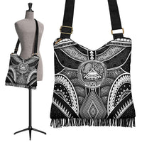 Polynesian Boho Handbags - American Samoa Coat Of Arm With Poly Patterns - Polynesian Pride