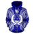 Pohnpei Polynesian All Over Zip up Hoodie Map Blue - Polynesian Pride