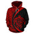 Polynesian Turtle Map of Hawaii Hoodie Red Circle Style - Polynesian Pride