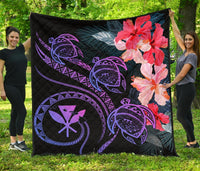 Hawaii Turtle Polynesian Tropical Premium Quilt - Cora Style Pink Pink - Polynesian Pride