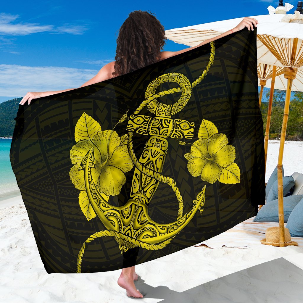 Anchor Yellow Poly Tribal Sarong Sarong - 1 44*66 Inch Yellow - Polynesian Pride