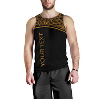 Turtle Personalised Men's Tank Top - Polynesian Gold Curve Style - Polynesian Pride