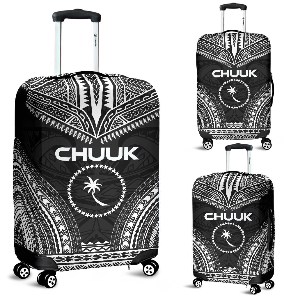 Chuuk Polynesian Chief Luggage Cover - Black Version Black - Polynesian Pride