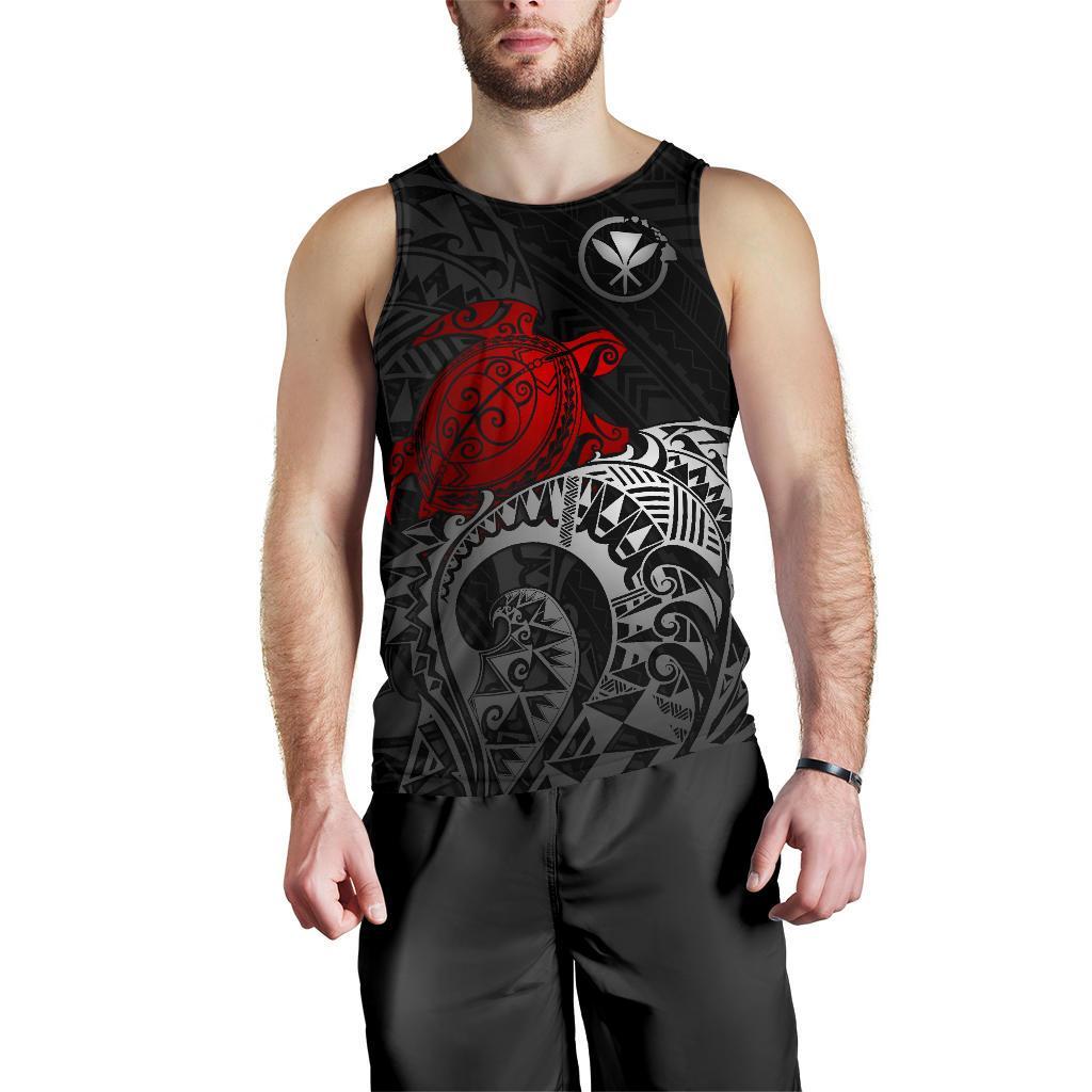 Polynesian Hawaii Men's Tank Top - Polynesian Turtle (Red) - Polynesian Pride