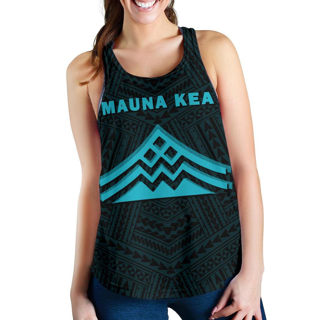 Hawaii Mauna Kea Polynesian Women's Racerback Tank Blue - Polynesian Pride