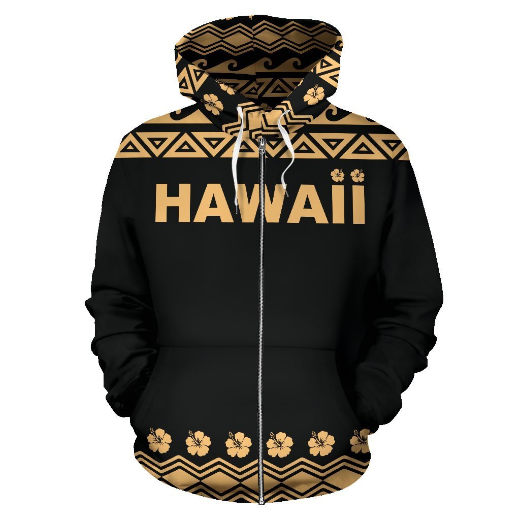 Hawaii All Over Zip up Hoodie Polynesian Pineapple Hoodie - Polynesian Pride