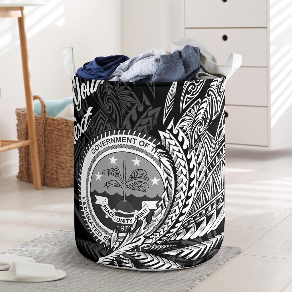 Federated States of Micronesia Laundry Basket - Custom Personalised Wings Style Laundry Basket - Federated States of Micronesia One Size Black - Polynesian Pride