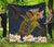 Hawaii Turtle Plumeria Polynesian Kanaka Map - Blue Style - Premium Quilt AH Blue - Polynesian Pride