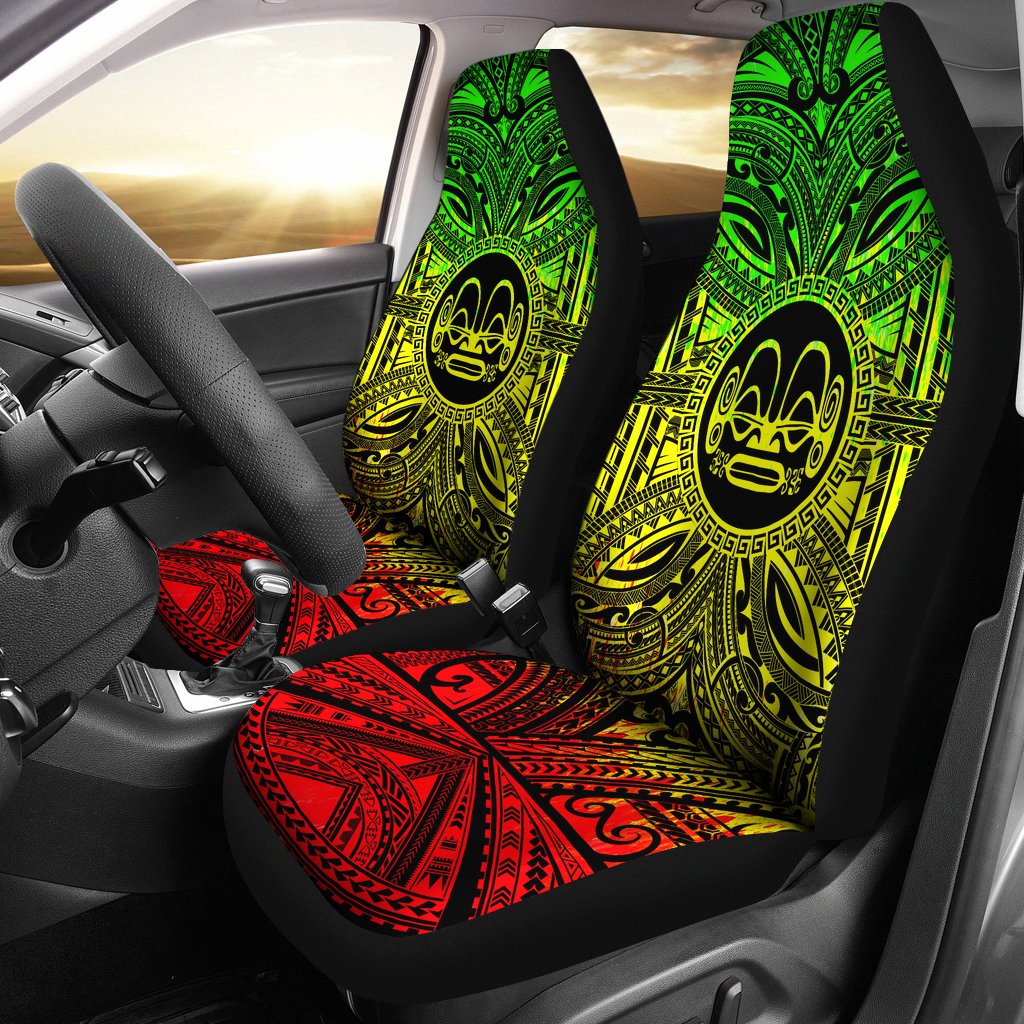 Marquesas Islands Car Seat Cover - Marquesas Islands Coat Of Arms Polynesian Reggae Style Universal Fit Reggae - Polynesian Pride
