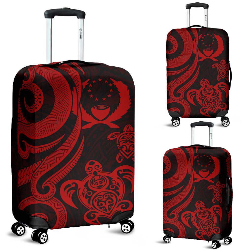 Pohnpei Micronesian Luggage Covers - Red Tentacle Turtle Red - Polynesian Pride